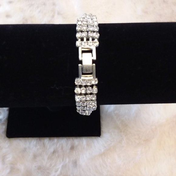Silver Rhinestone Bracelet - Picture 2 of 3